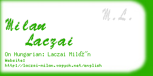 milan laczai business card
